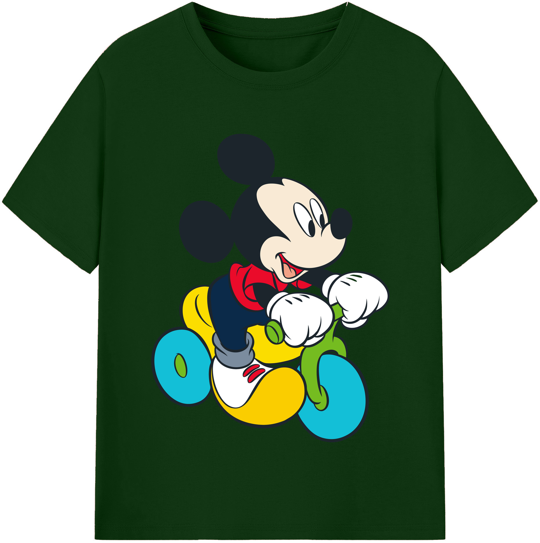 （画像用） ミッキーマウス Mickey Mouse 綿100％半袖Tシャツ（フロントプリント）